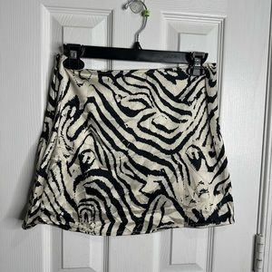 Zebra print mini skirt